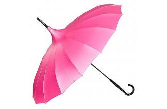 Eleganter Regenschirm im Pagoden Design Modell Paris in Himbeer / Pink