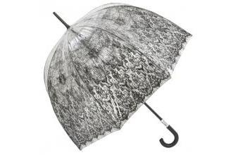Jean Paul Gaultier Damen Regenschirm Transparent Look mit Kunstdruck
