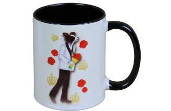 Harald Glööckler Pompöös Tasse Hund mit Blumenstrauß - designed by Harald Glööckler