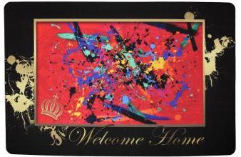 Harald Glööckler Designer Fußmatte Welcome Home mit Krone Bunt 66 x 44 cm