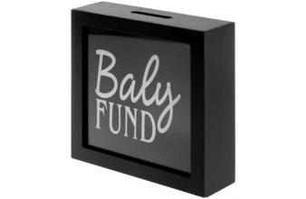 Casa Padrino Spardose Baly Fund Schwarz / Weiß 20 x 6 x H. 20 cm 