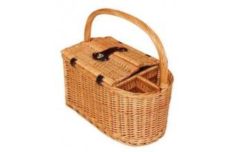 Picknickkorb für 2 Personen Naturfarben 43 x 26 x H. 42 cm