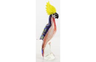 Casa Padrino Luxus Deko Glas Papagei Mehrfarbig 12,2 x 8,3 x H. 33,2 cm 