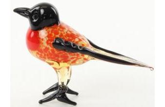 Glasfigur Chickadee Vogel - bunte Dekofigur aus Glas - Figur Skulptur Deko Dekoration Geschenk Geschenkidee
