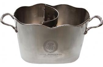 Luxus Messing Weinkühler / Weinflaschenhalter Silber 32 x 12 x H. 18 cm - Luxus Accessoires