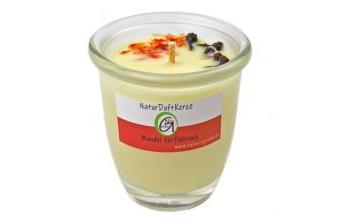Natur DuftKerze Mandel Verführung mit reinen ätherischen Ölen & Pflanzenwachs 110g