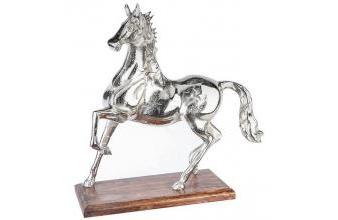Deko Skulptur Pferd Antik Silber / Braun 40 x 16 x H. 41 cm - Dekofigur