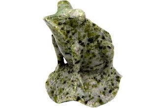 Handgefertigte Deko Skulptur Grün 10 x 9 x H. 10.5 cm - Naturstein Tierfigur